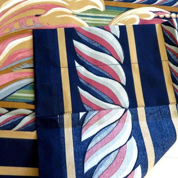 Pair 2 Curtain Panels Drapes 42" x 87" each Multicolor Polyester Tiebacks Modern - Picture 10 of 11